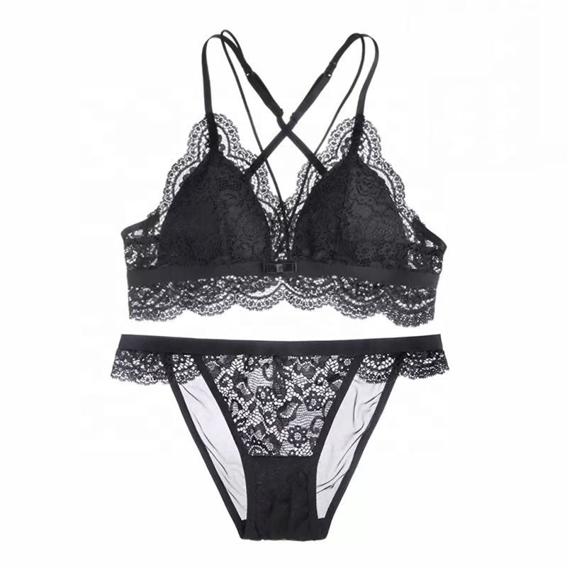 Comfortable without rims ladies bra set Thin cotton lace breathable bra suits  sexy woman lingerie sets