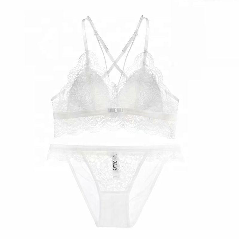 Comfortable without rims ladies bra set Thin cotton lace breathable bra suits  sexy woman lingerie sets